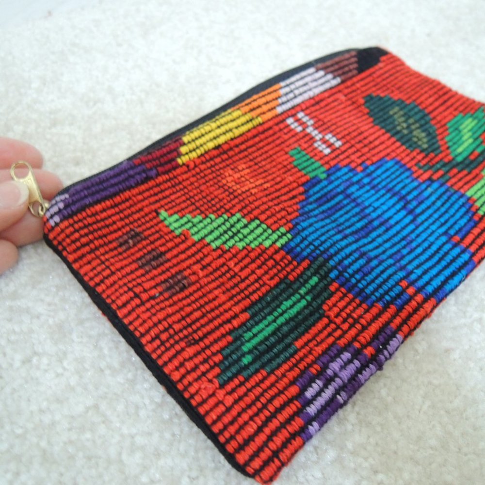 Evening Bag Needlepoint Embroidered Clutch Purse Makeup Cosmetic Bag $90 Value